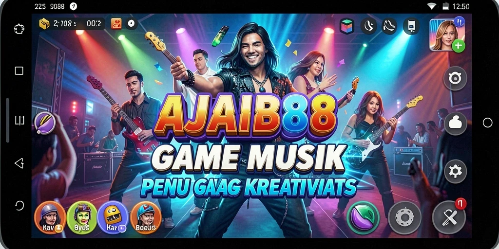 Tampilan interaktif dan seru AJAIB88 saat bermain musik.