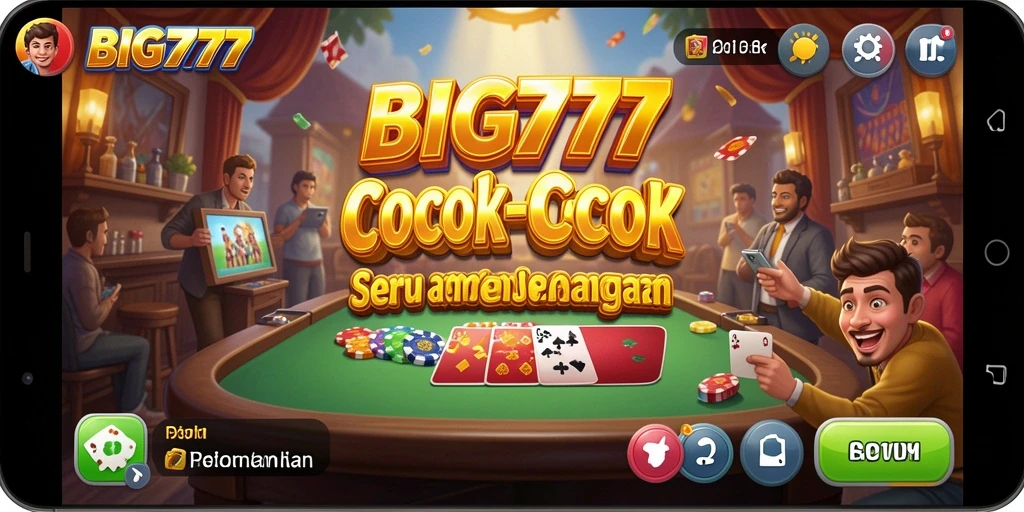 Screenshot menunjukkan gameplay penuh warna dari BIG777 dengan level Match-3.