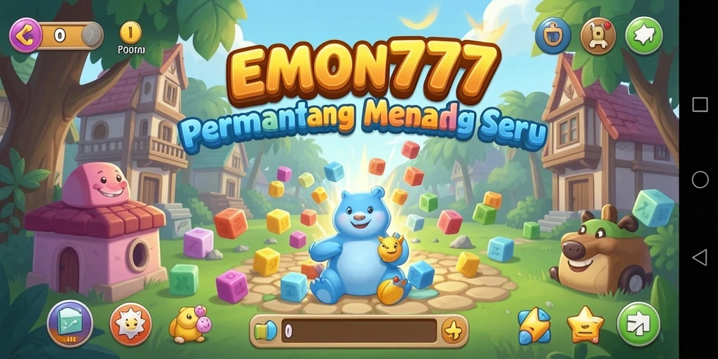 Screenshot gameplay EMON777 menunjukkan tantangan Puzzle yang seru.