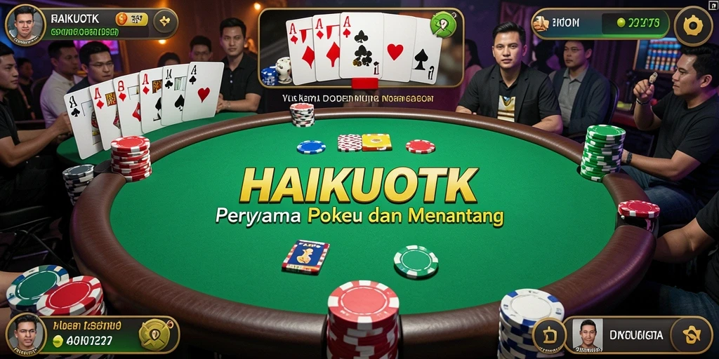 Tampilan gameplay seru HAIKUOTK dalam permainan Poker.