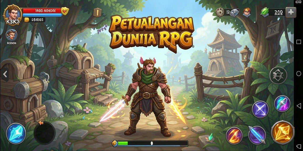 Tampilan gameplay K3K3 yang seru dengan aksi RPG epik.