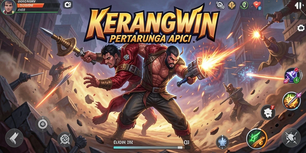 Tampilan gameplay seru KERANGWIN dengan pertarungan intense.