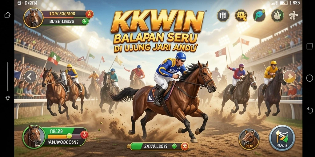 Gameplay KKWIN menampilkan balapan seru dengan grafis yang memukau.