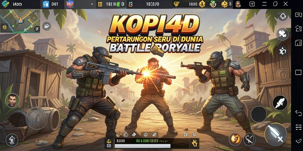 Tangkapan layar gameplay KOPI4D menampilkan aksi Battle Royale yang menegangkan.