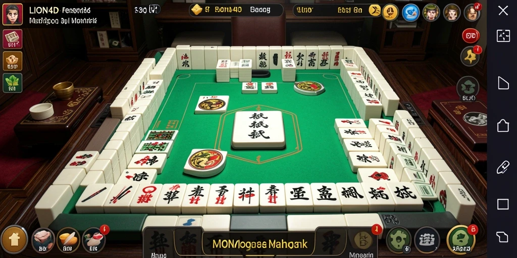 Screenshot LION4D menampilkan gameplay Mahjong yang menarik.