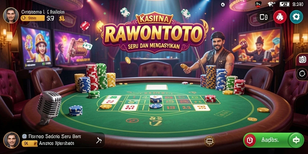 Screenshot gameplay RAWONTOTO yang menunjukkan suasana Kasino yang mendebarkan.