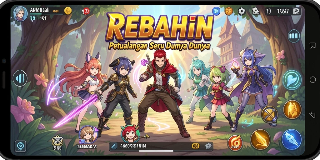 Screenshot REBAHIN menampilkan aksi seru dalam gameplay Anime.