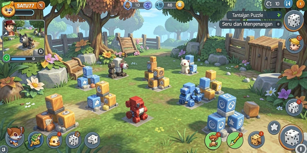 Tangkapan layar SATU77 menampilkan gameplay menantang dengan teka-teki yang beragam.