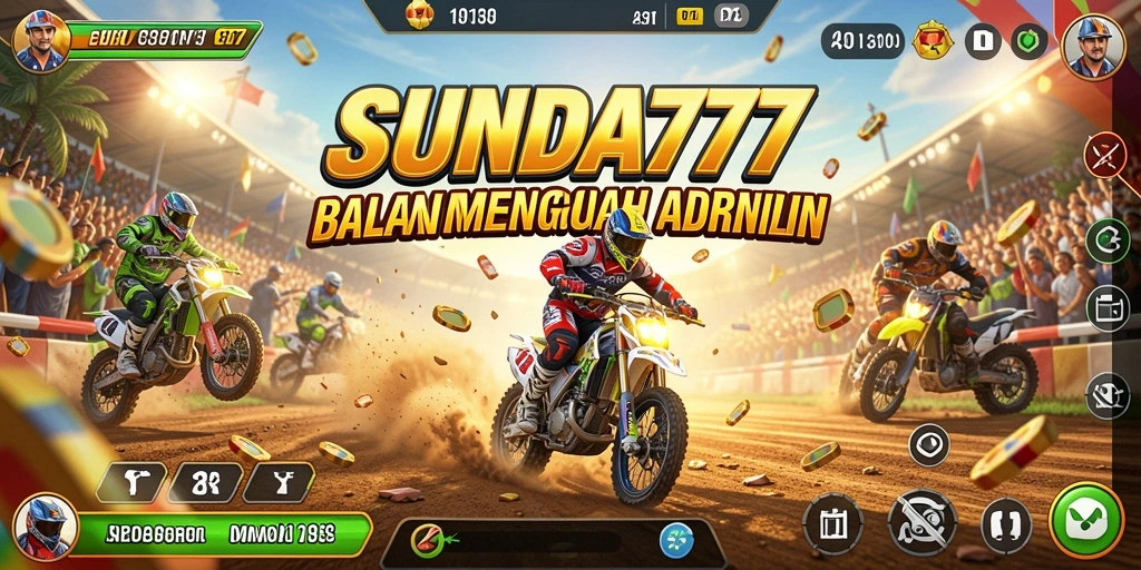 Screenshot gameplay yang menunjukkan balapan cepat dan menegangkan di SUNDA777.