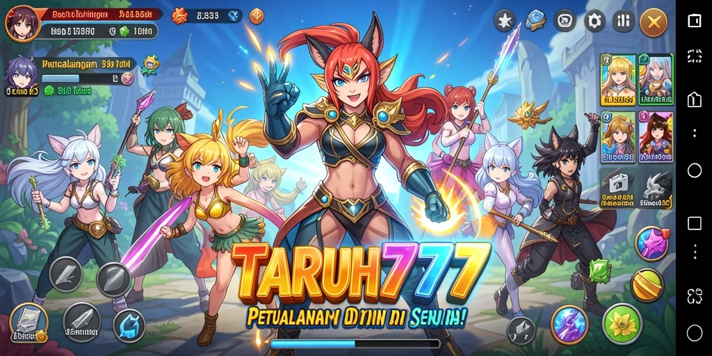 Tampilan gameplay menarik TARUH777 dengan karakter Anime yang memukau.
