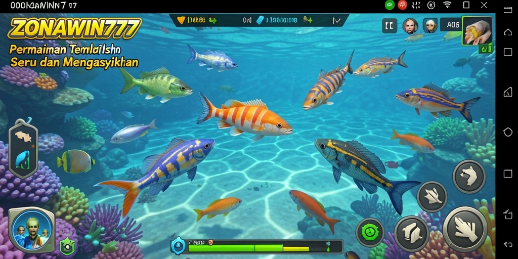 Gameplay ZONAWIN777 yang seru dalam menembak ikan.